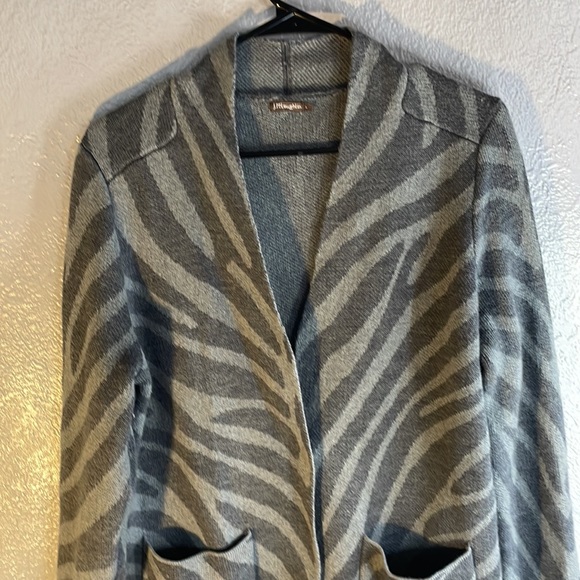 COPY - J.McLaughlin Cardigan Wool Blend Zebra Print Sweater L - Picture 2 of 6